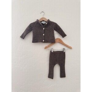 Pequeno Tocon Baby Wool 2pc Set Brown Soft 6m